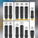 Spline Lug Nut Socket Set, 12-Piece Wheel Lock Removal Tool Kit, Universal 5/6/7/10/12 Spline Locking Lug Nut Master Keys, Cr-Mo Tire & Wheel Tools for Aftermarket Axle Nut
