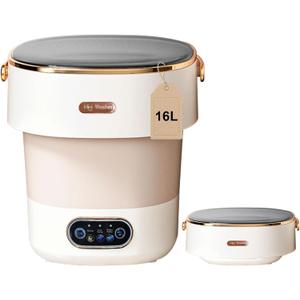 Portable Washing Machine, Mini Washer 16L Upgraded With Spin Basket, Small Clothes Folding Washing Machine Of Underwear, Baby And Small Clothes, Suitable For Home Apartments Dormitories, Hotels Beige