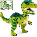 Dinosaur Tyrannosaurus Rex Building Blocks Velociraptor Model Decor Micro Mini Blocks Toy Birthday for Age 6+ Children Adults Teens 1457 Pieces