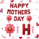2 x Red Happy Mothers Day Balloons Set, 16 Inch Mothers Day Foil Balloons Sunflower Balloon for Mother's Day Party Decorations, Mothers Day Decorations for Home Party Supplies