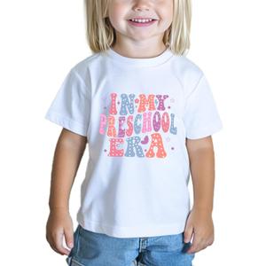 Toddler Kids First Day of Preschool Shirt Pre K Shirts for Girls Boys Hello Prek Tshirt Back to School Cotton Tee 2T 3T 4T (White)