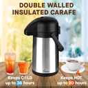 64 Oz Airpot Coffee Dispenser with Pump, Insulated Thermal Coffee Carafe - Stainless Steel Hot Beverage Dispenser - Thermos Urn for Hot/Cold Water, Drink Dispenser for Parties