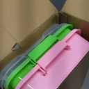 Sensory Bin Sand Tray with Lid for Toddlers 2 Pcs 15in Portable Sandbox Toy Large Plastic Tray for Kids 3 4 5 6 Fill with Sand, Water, Beads, and More (Pink + Green)