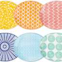 Selamica Small Dinner Plates, Oval Dessert Plates Ceramic, 6 Inch Small Plates for Appetizer, Cake, Snacks, Microwave Dishwasher Safe, Set of 6, Assorted Colors