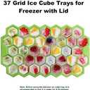 Ice Cube Trays for Freezer with Lid-Silicone Ice Cube Tray with Lid Ice Maker 3 Pack Multicolor, Easy-Release Reusable Ice Cube Coffee Scoop for Coffee Bar Accessories