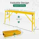 Folding Scaffolding Platform, 71(L) x15.7(W) x51(H)''770 Lbs, Adjustable Steel Industrial Step Ladders, Portable Heavy Duty Work Platform for Construction Sites and Renovations