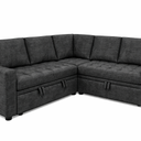 Sofa L-Shape Sleeper for Home Living Room Apartment Dorm, Dark Grey