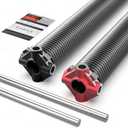 Garage Door Torsion Springs 2'' (Pair) with Non-Slip Winding Bars, Coated Torsion Springs with a Minimum of 18,000 Cycles (0.243''2''36'')