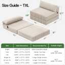 Folding Sofa Bed Convertible 4 in 1 Sleeper Chair Beige Twin XL