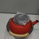 Cast Iron Teapot - Japanese Tetsubin 34oz (1000ml) Enamel Coated Interior with Removable Stainless Steel Infuser, Stovetop Safe Tea Kettle for Tea Ceremony, Red