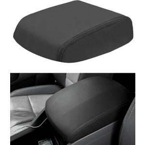 Center Console Cover Compatible with 2009-2015 Pilot Armrest Cover Replacement Console Lid Leather Cover, Black