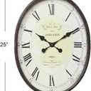 Creative Co-Op Oval Metal Wall Clock with Bird
