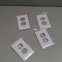 Pure White Classic Beadboard Wall Plates,Light Switch Covers,Electrical Outlet Covers, Switch Plates of Various Combination, Nature Bamboo Fiber Wall plate (1 Gang Duplex 4 Pack)