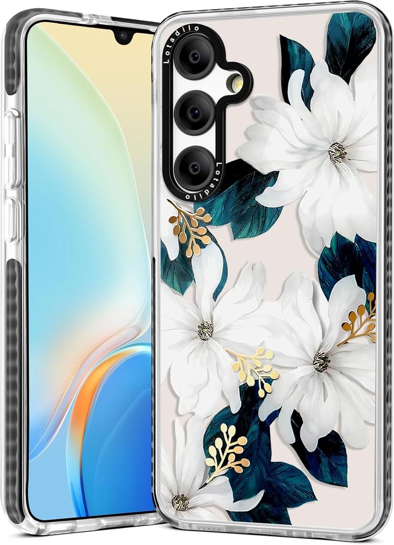 Cute Case for Samsung Galaxy A16 5G - for Women Girls Kawaii Funny Design Fun Aesthetic Blue Flower Fashion Girly for Teens Pattern TPU Bumper Phone Covers