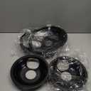 Electric Stove Drip Pans, Replacement Chrome Drip Pans for Electric Stove Compatible with Most Plug-in Electric Ranges include Black 2 * 6in and 2 * 8in (Set of 4 Burner Drip Pan)