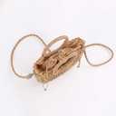 Mini Semi-circle Rattan Straw Bag, Hand-woven Women Summer Retro Beach Tote Shoulder Bag Crossbody Travel Beach Bag