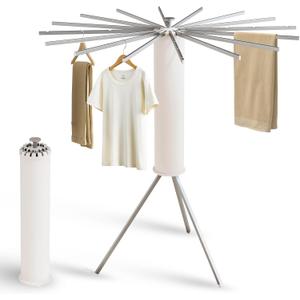 LIENAHU Clothes Drying Rack,Drying Rack Clothing,Laundry Drying Rack,Floor Standing,16 Aluminium Poles,Collapsible,Retractable,Foldable,Folding Laundry Rack