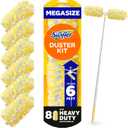 Swiffer Duster Kit with 6 ft Super Extendable Handle, Heavy Duty Starter Kit with 8 Refills