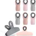 COOK WITH COLOR Bag Clips - Heavy Duty Chip Clip and Refrigerator Magnet Clips for Food Storage with Air Tight Seal Grip, Pink and Grey, Pack of 6