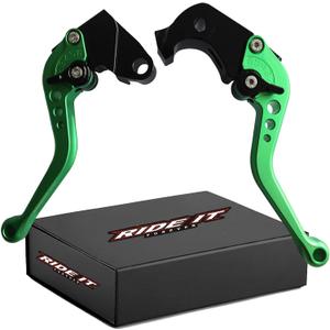 Short Brake and Clutch Levers for ZX10R 06-15,ZX6R 2007-2018,ZX636 2007-2018,Z1000 2007-2016,Z1000SX/NINJA1000/TOURER 2011-2016,Z750R 2011-2012-Green
