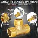 Boltigen 3/4" Heavy Duty Brass Garden Hose Tee - NPT Male x3 w/Swivel Port & 1X Hex Nipples, 3-Way Connector for Faucet to Sprinkler or Car Wash (Male to Female Adapters, Leak-Free)