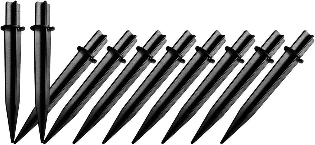 10 Pack Solar Light Stakes Replacement (Fit for Inner Diameter 0.49 inch), Plastic Reinforced Ground Spikes for Solar Wheat Ear Flower Light Outdoor Landscape Path Christmas Yard Garden Deco