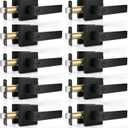 10 Pack Matte Black Door Handles Privacy Door Levers, Heavy Duty Bed and Bath Door Locks Interior Door Knobs, Reversible Keyless Flat Levers with Square Rosette