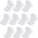 Unisex Kids Ankle Socks,Seamless Low Cut Sport & Everyday Socks for Boys Girls,Soft Breathable Cotton,10 Pairs (White)