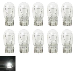 10 PCS Car T20 1891/7443 Brake Bulb, Waterproof Lamp Housing Double Filament Bulb, Miniature Light Reverse, Parking, Tail Light, Plug and Play, Replacement for Cars, Trucks, SUVs (White)
