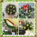 JULMELON 12 Pcs Lime Green Furry Christmas Ball Ornaments with Santa Hat, Xmas Green Furry Ornaments Christmas Ball Hanging Decorations Tree Decorations for Home Party Fireplace Mantel Wall Decor