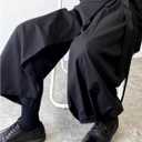 OYOANGLE Men's Skirt Pants Tie Waisted Wide Leg Cropped Harem Pants Y2k Hipple Trousers, Size XXL
