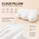 Cloud Pillow,Ergonomic Memory Foam Pillow, Stable Support for Cervical Neck, Cooling Breathable Pillowcase, Cervical Neck Pain Relief for Side, Back & Stomach Sleepers - Queen Size White