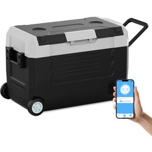 SubSun12V Cooler Car Fridge, 48QT -4~68 Fast Cooling Car Refrigerator, Portable Freezer with 12/24V DC and 110-220V AC, Electric Cooler for Camping, Road Trip and Boat