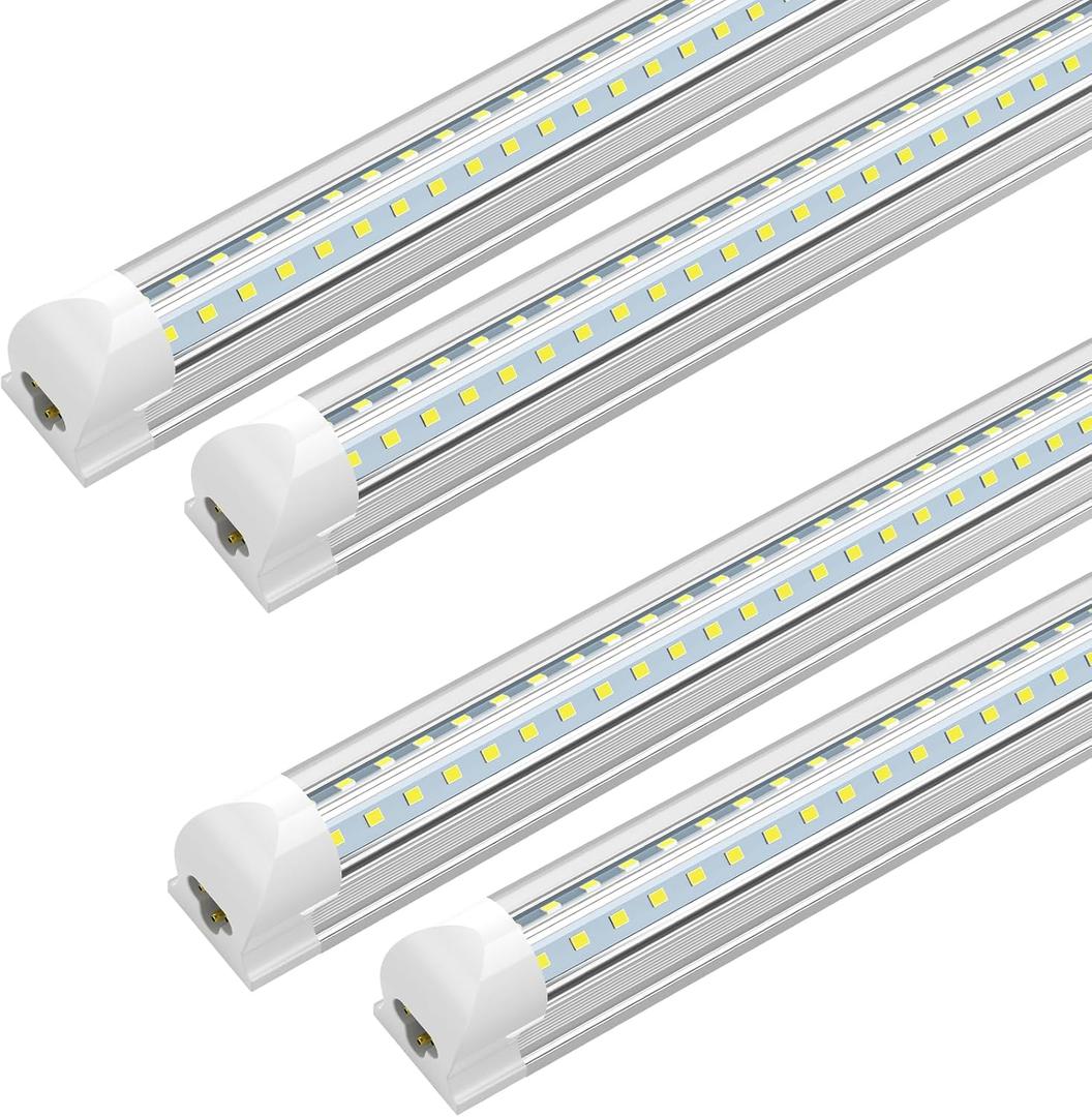 SHOPLED LED Shop Lights 2FT, 20W 2600LM 5000K Daylight, V-Shaped Utility Shop Lights, T8 Linkable Ceiling Light Fixtures, 2 Foot Tube Light for Workbench, Basement, Cabinet, ETL Listed, 4-Pack