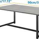 35.4" Rectangular Coffee Table for Living Room, Modern Industrial Style Coffee Table Center Table with Metal Frame for Small Space, Apartment, Office, Easy Assembly, Grey, 17.7"L x 35.4"W x 16.5"H