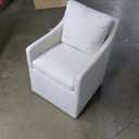 Upholstered Dining Chairs with Casters No Assembly Modern Accent Armchair with Rollers for Diningroom Bedroom Livingroom Reading Room,Cream,2 Boxs