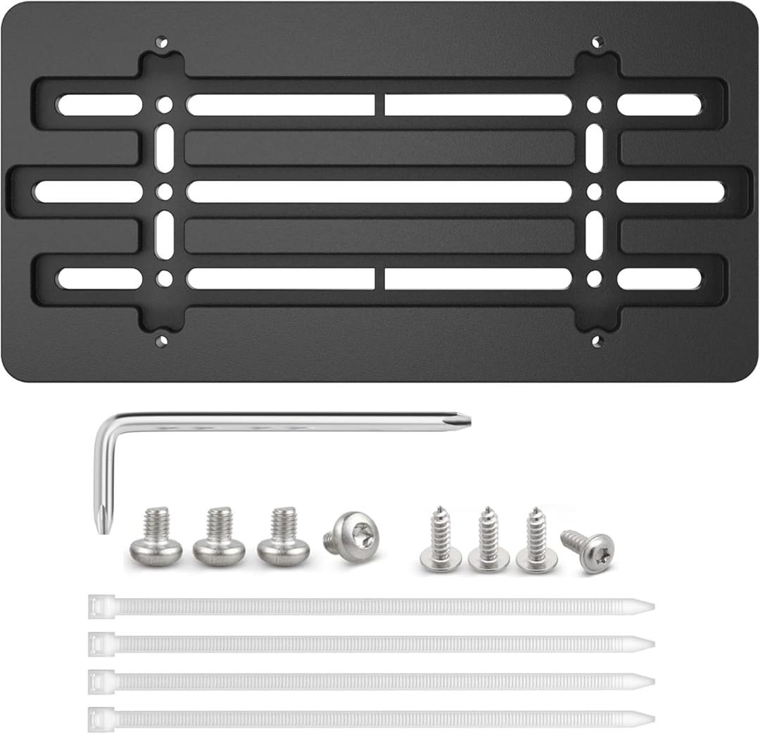 RED WOLF Front License Plate Bracket Holder Frame Tag Universal for Car Truck Van SUV with 6 Screws and Wrench Kit Black Easy Mount
