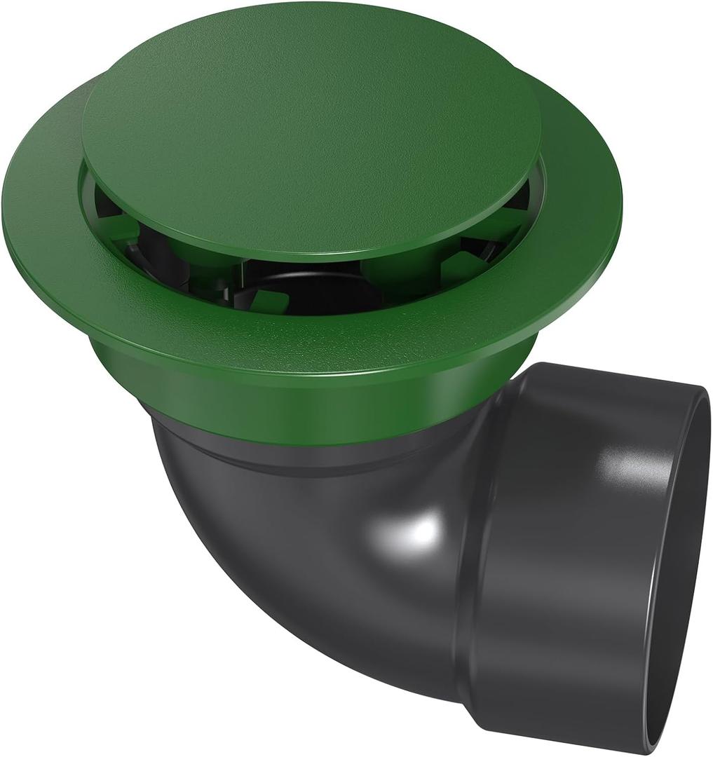 Pop Up Drainage Emitter with Elbow,fits 3 Sewer and Drain Fittings, Dual-Rod Downspout Cover, Outdoor Drain Cover for Yard Outlet, Channel Drains & Catch Basins,1PC