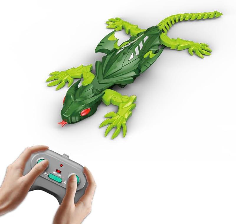 Wall Crawler Lizard, Rechargeable Remote Control Robot Kids Toys, Climbs up Walls, RC Robot Toys for Boys & Girls Ages 8 & Up Green