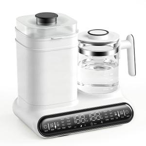 Baby Bottle Warmer, Steamer & Dryer, 16-in-1 Fast Milk Warmer with Timer for Breastmilk & Formula, 1.2L Electric Kettle with Accurate Temp Control, Thaw, Steri-lizing, Keep Warm, Heat Food