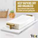 Guest Towel Holder Tray for Bathroom - White Marble-Tray - Napkin Holder for-Bathroom - Paper Hand Towel Holder.