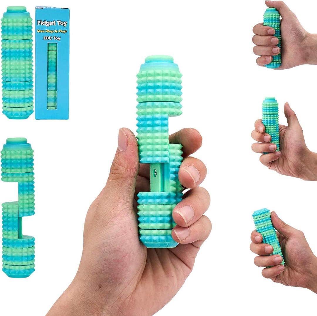 Little Ouchies Pro Fidget Toy 6-in-1 Keychain with Button Click, Spinner, and Pain Stim Sensory Tool for Stress Relief