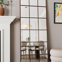 Antok Full Length Mirror, Floor Mirror 65" x 22" Rectangular Window Decorative Mirror, Metal Framed Decor Floor Mirror Art Pane Mirror Wall Decor for Bedroom, Living Room, Entryway, Bronze