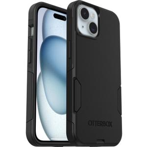 OtterBox iPhone 16e, 15, 14, & 13 Commuter Series Case - BLACK, slim & tough, pocket-friendly, with port protection (ships in polybag)
