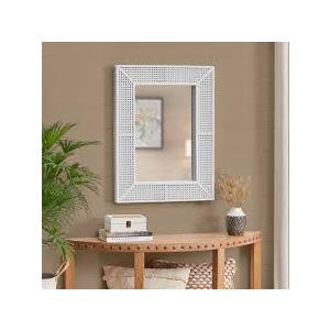 Home Decorators Collection Medium Rectangle White Rattan and Cane Mirror (24 in. W x 32 in. H)