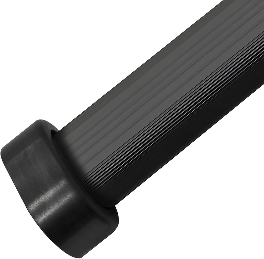 Aluminum Closet Pole 1 3/16" H x 19/32" W x 1mm Thick | Heavy-Duty Rust-Resistant Wardrobe Rod | For Built-In Closets, Garment Racks & Cabinets Cut to Size (Black, 46")