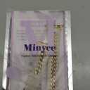 Minyee Leather Band Compatible with Apple Watch Bands 38/40/41/42/44/45/46/49mm Women, Dressy Premium Leather Strap with Stainless Steel Metal Chain for iWatch Series 11 10 9 8 7 6 5 4 SE/Ultra 3 2 1 (Starlight/Rose Gold)