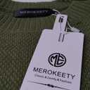 MEROKEETY Women's 2024 Fall Casual Fall Waffle Knit Sweater Long Balloon Sleeve Loose Pullover Jumper, M