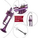 Glory Bb Trumpet - Trumpets for Beginner or Advanced Student with Case, pair of gloves-Purple