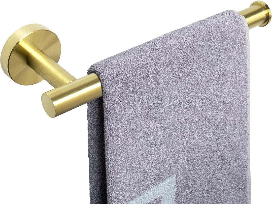 NearMoon Hand Towel Holder/Towel Ring, Thicken Stainless Steel Hand Towel Bar for Bathroom, Rustproof Wall Mounted Towel Rack, Contemporary Style Bath Accessories, 9 Inch (1 Pack, Brushed Gold)